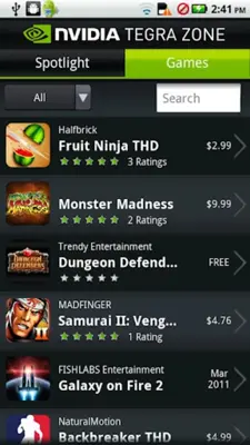 NVIDIA TegraZone android App screenshot 1